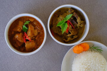Traditional Thai food with rice