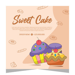 Cupcake square flayer template or social media post