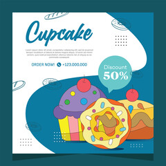 Sweet cake flayer or social media post template