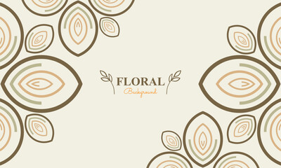 floral background with abstract natural shape, leaf and floral ornament in soft pastel color style