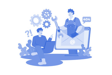 Help desk analyst provides technical assistance to customers.