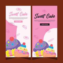 Bakery template vertical banner or history for social media