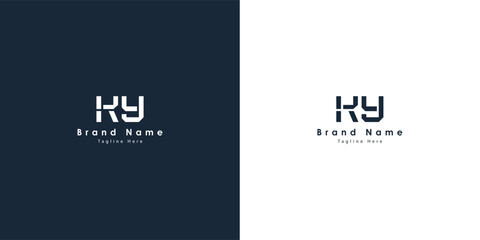 KY Letters vector logo design - obrazy, fototapety, plakaty