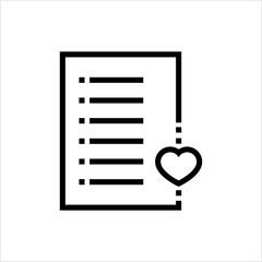 Wish List Icon, Wishlist Icon, Want List Icon, Desired Item Or Services Name List