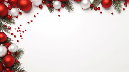 Fototapeta na wymiar Christmas Greeting Card Mockup on White Background, Generative AI
