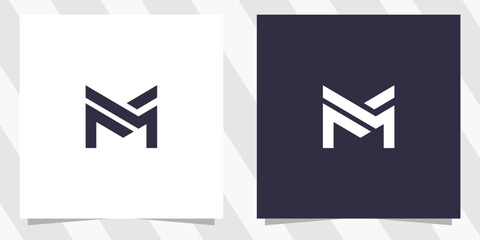letter fm mf logo design - obrazy, fototapety, plakaty