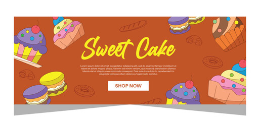 Bakery shop banner design template