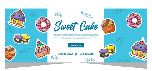 Cake banner template design