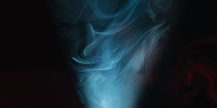  Abstract blueish smoke on black blur blue smoke 
 texture background .