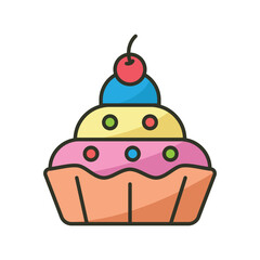 Cupcake icon design illustration. Vector design