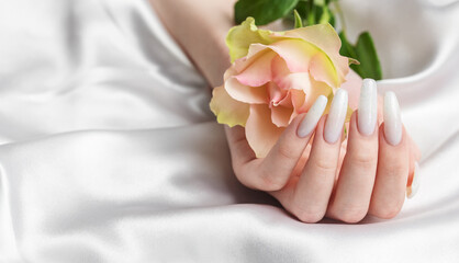 Stylish trendy female manicure.