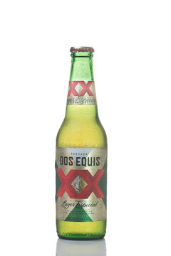 Dos Equis beer isolated on transparent background., taken at Durham, NC-USA on Sept 22, 2023. PNG file.