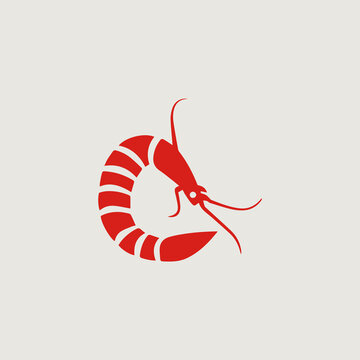 エビのロゴのベクター画像