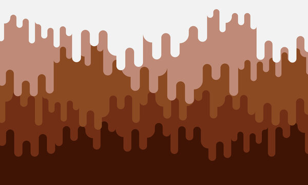 Cute chocolate liquid background flat design. Melted coffee liquid
