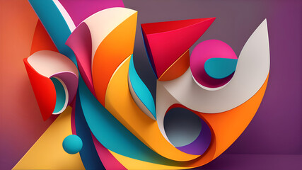Modern abstract shape with colorful style. Colorful abstract modern background 45. generative ai