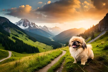 Obraz premium dog in the mountains