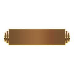 brown banner square gold border
