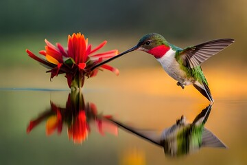 hummingbird and flower