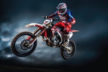 Fototapeta na wymiar Motocross Speed on Sandy Terrains