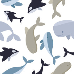 Whale Seamless Pattern