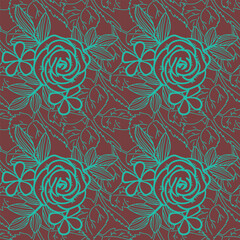 Floral seamless pattern. Floral repeat. Botanical background for fabric and textile