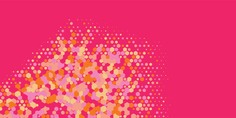 Geometric Multi size Hexagon with multi Color Background