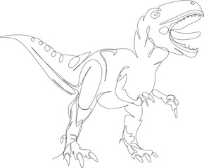 one line art. one continuous line art of a dinosaur