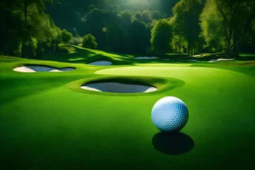 Fotobehang golf ball and hole © qaiser
