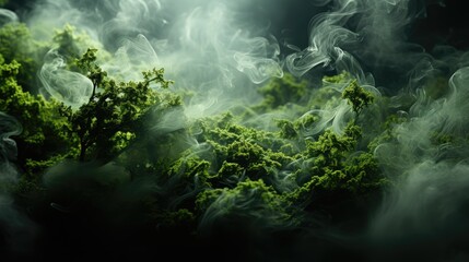 Fern green Smoke, Macro shot , Color Gradient, Background HD - obrazy, fototapety, plakaty