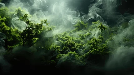 Foto op Plexiglas Fern green Smoke, Macro shot , Color Gradient, Background HD © Alex Cuong