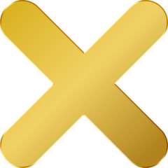 Obraz premium 3D Gold Crossed Icon 
