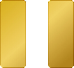 3D Gold Pause Icon

