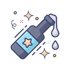 Wine bottle Christmas Outline Color icon