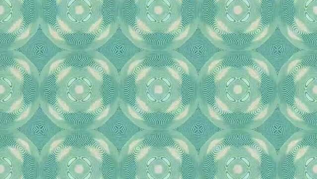 Animation with ornaments in green and blue shades