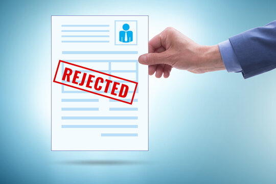 Man receiving rejection notice on his cv