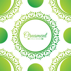 Green circle border pattern background