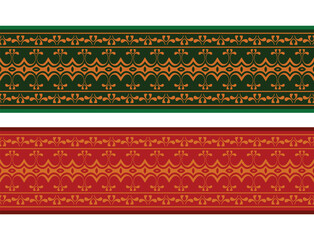 Henna banner border with colorful border