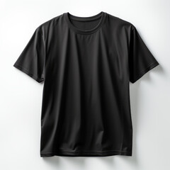 Black Fashionable T-Shirt Hanging on Coathanger in Studio