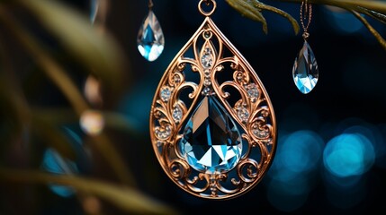 silver balloon hanging with Christmas tree close up view  generated by AI tool 