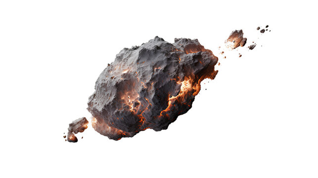 A meteor. Isolated on Transparent background.
