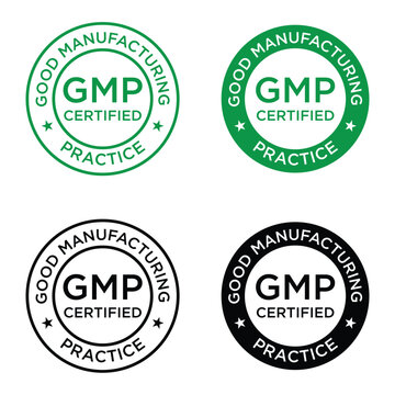 GMP (Good Manufacturing Practice) certified round stamp logo vector 