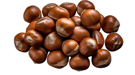 Obraz premium Hazelnuts. Isolated on Transparent background.