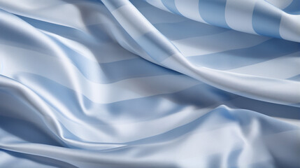 Naklejka premium A close-up view of a blue and white-striped piece of fabric