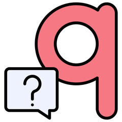 Letter q alphabet with question icon vector illustrator