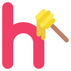 Letter h alphabet with honey icon vector illustrator
