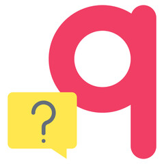 Letter q alphabet with question icon vector illustrator