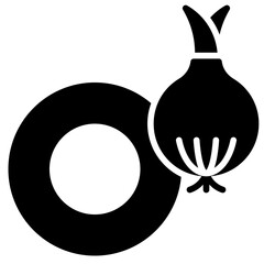 Letter o alphabet with onion icon vector illustrator