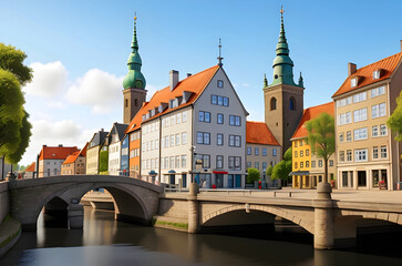 Fototapeta premium 3d Denmark city