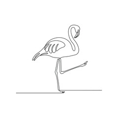 Naklejka premium Flamingo one line art, wall decor vector illustration design