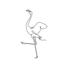 Obraz premium Flamingo one line art, wall decor vector illustration design